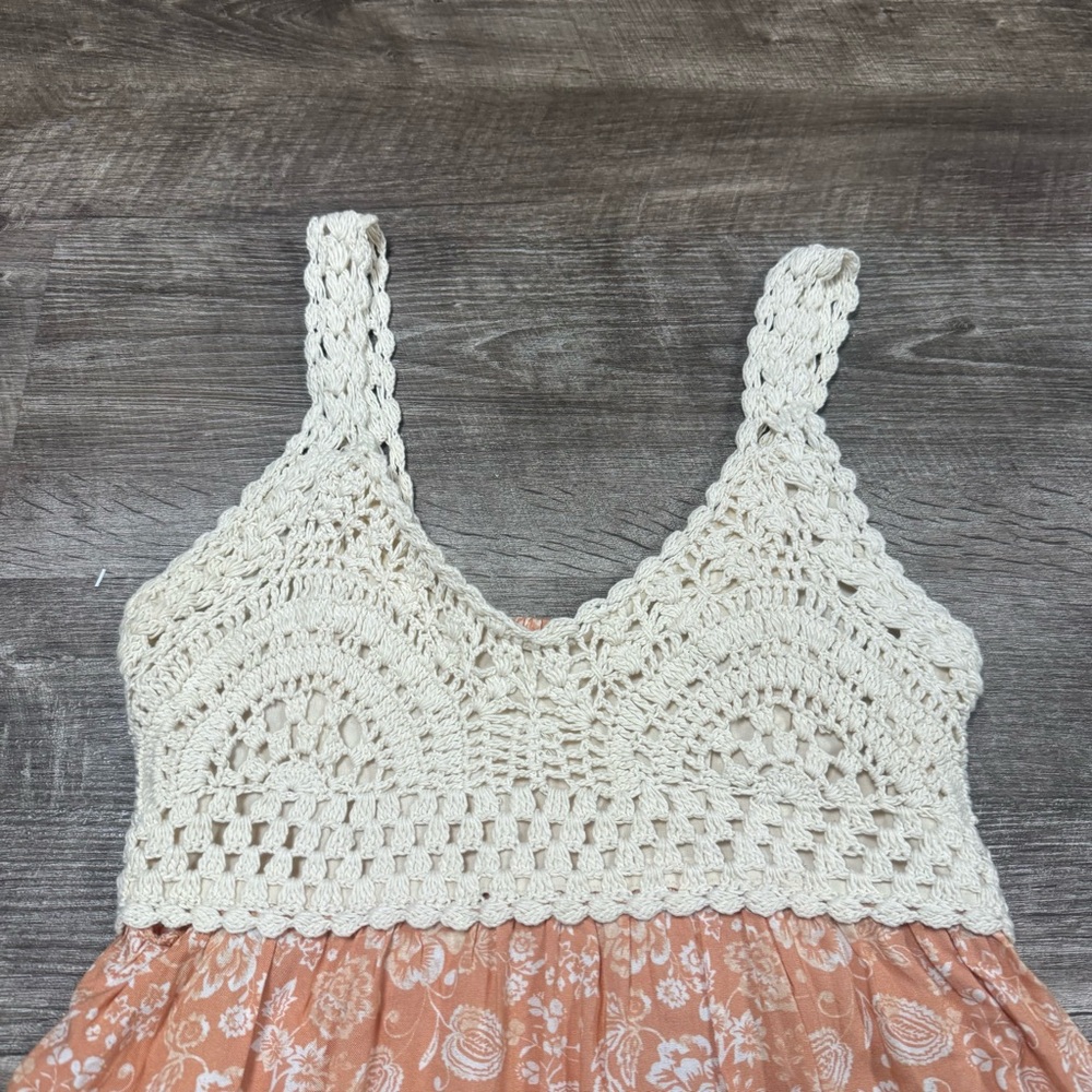 Japna Crochet Top Summer Dress Size Medium 100% Cotton - Picture 2 of 7